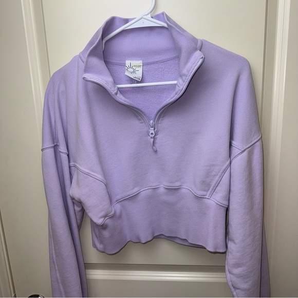 Aerie Crop Sweatshirt Lilac Size L - Picture 11 of 15